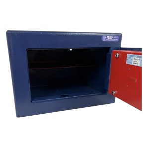coffre_technomax_gmk_4_bleu_porte_grande_ouverte_etagere_cle_carte_de_propriete